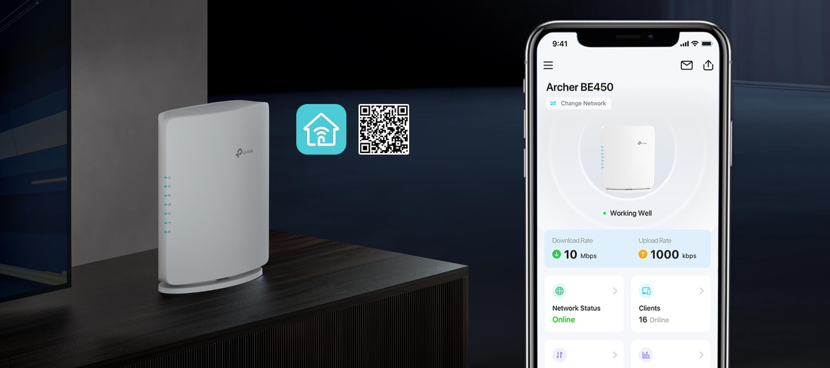 Router Wireless Gigabit TP-LINK ARCHER BE450 BE7200, Wi-Fi 7, Dual